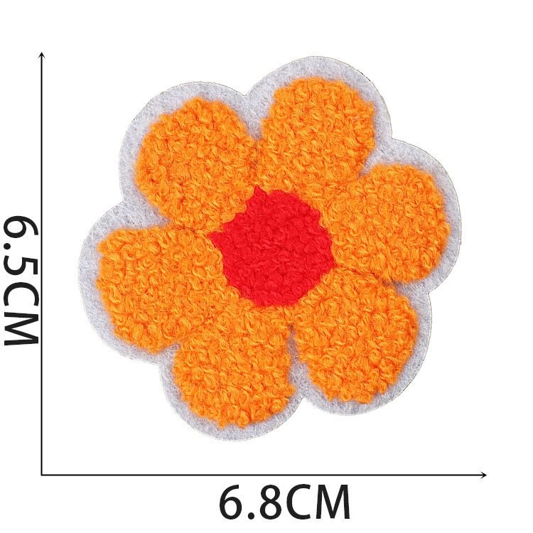 Fashion Cartoon Flower Shell Embroidered Cloth Sticker Hot-Melt Adhesive Chenille Patch