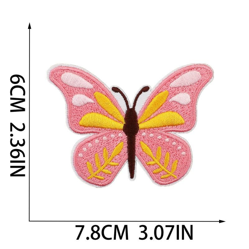 Fashion Butterfly Car Embroidered Cloth Sticker Hot-Melt Adhesive Patch