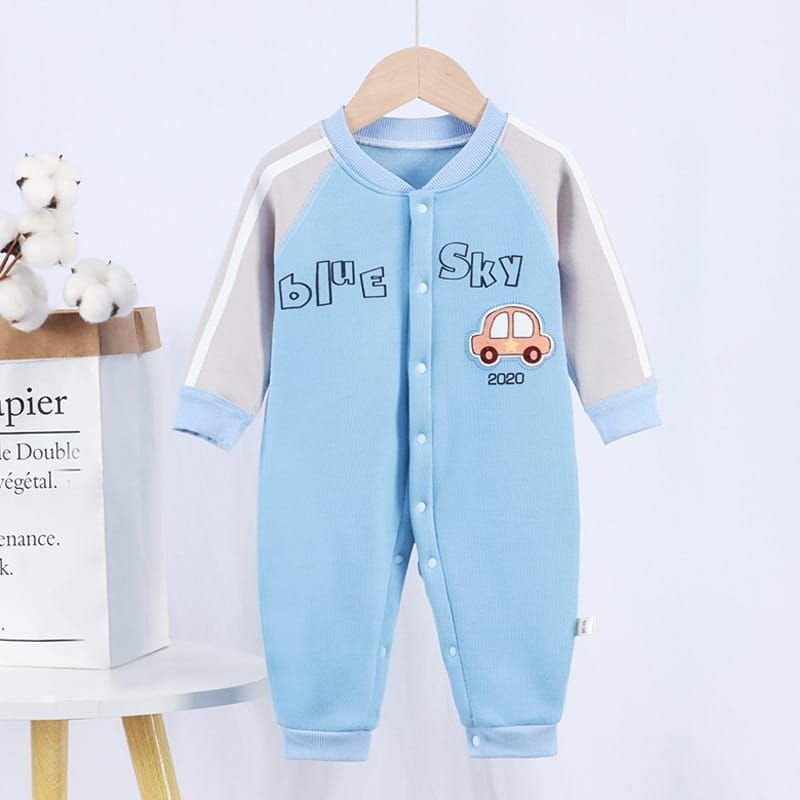 Kids Long-sleeves Single-breasted Jumpsuit