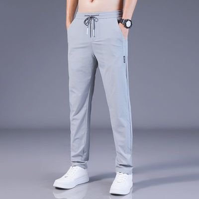 Men Casual Breathable Quick-Drying Large Size Loose Sports Trousers