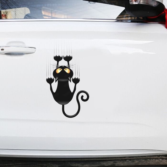 Creative Cartoon 3D Simulation Cute Cat And Dog Scratches Blocking Car Stickers