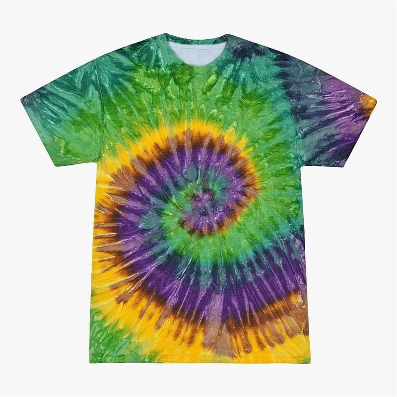 Mardi Gras Tie-Dye Printed Short-Sleeved Men Multicolor Series Fashion 3 T-Shirt