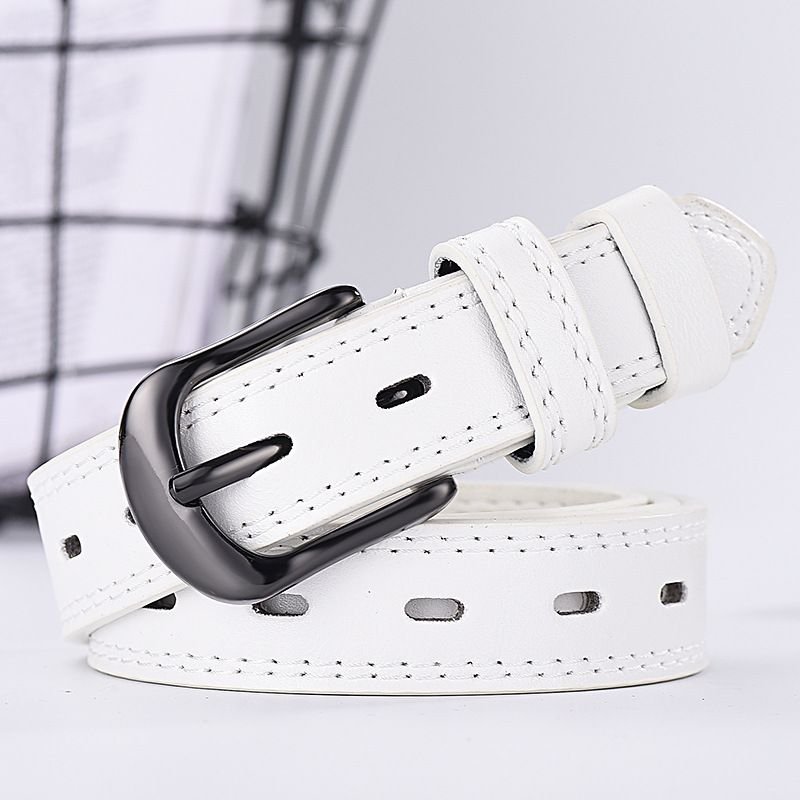 Simple Neutral Double Line Hollow PU Belt