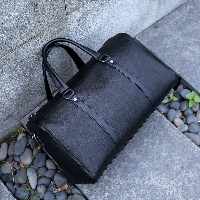 Men Leisure Sports Business Vintage Large Capacity PU Duffle Bag