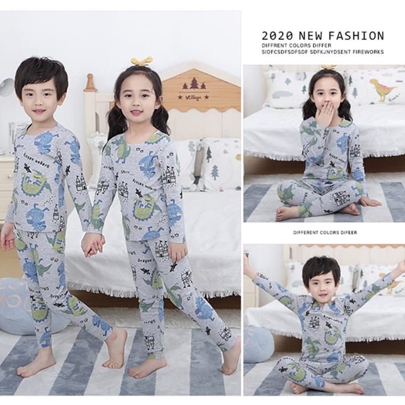 Kids Round Neck Long-sleeves Tops And Pants Set