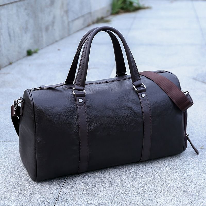 Men Leisure Sports Business Vintage Large Capacity PU Duffle Bag