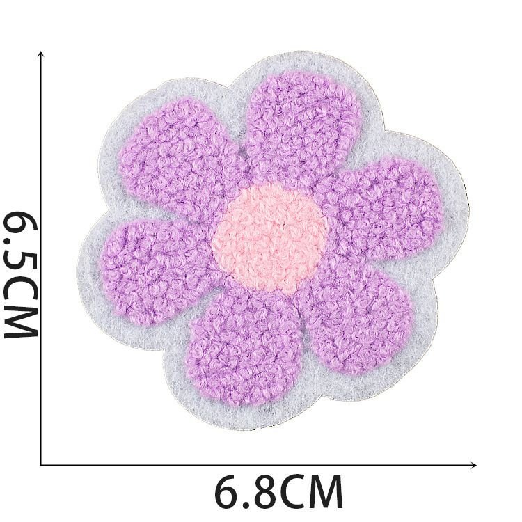 Fashion Cartoon Flower Shell Embroidered Cloth Sticker Hot-Melt Adhesive Chenille Patch