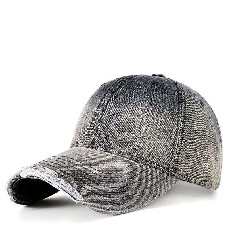 Simple Casual Neutral Gradient Hole Denim Shade Cap