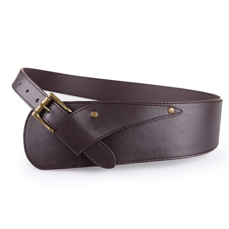 Women Fashion Buckle Design PU Wide Belt