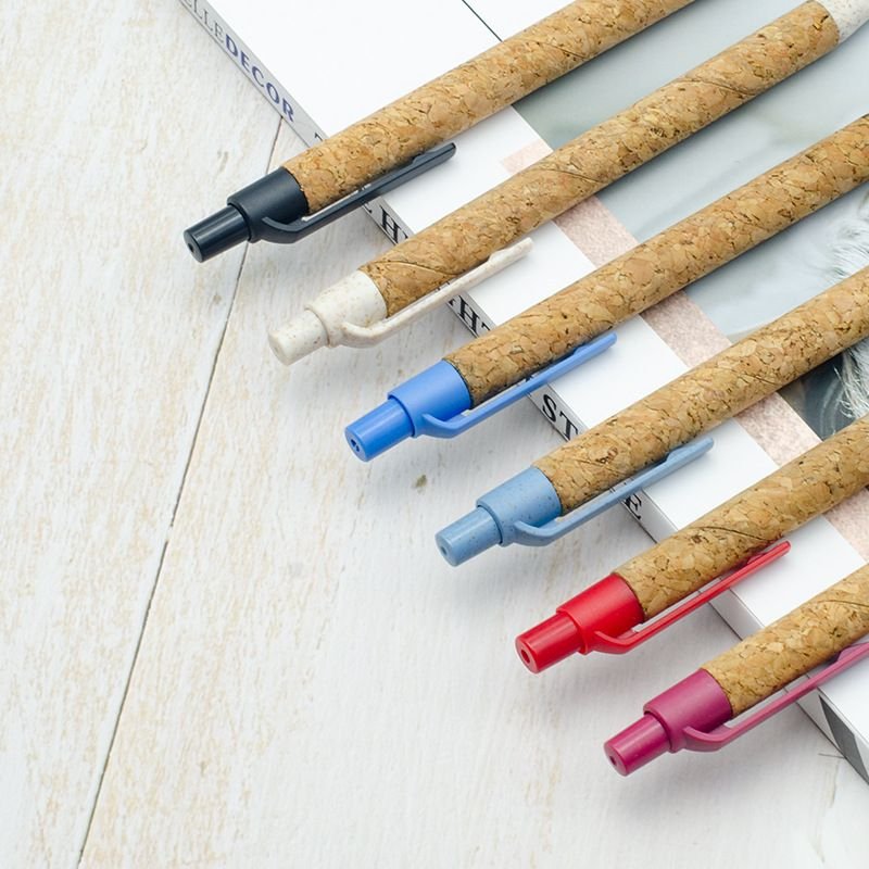 Simple Cork Environmental Protection Wheat Straw Material Ballpoint Pen