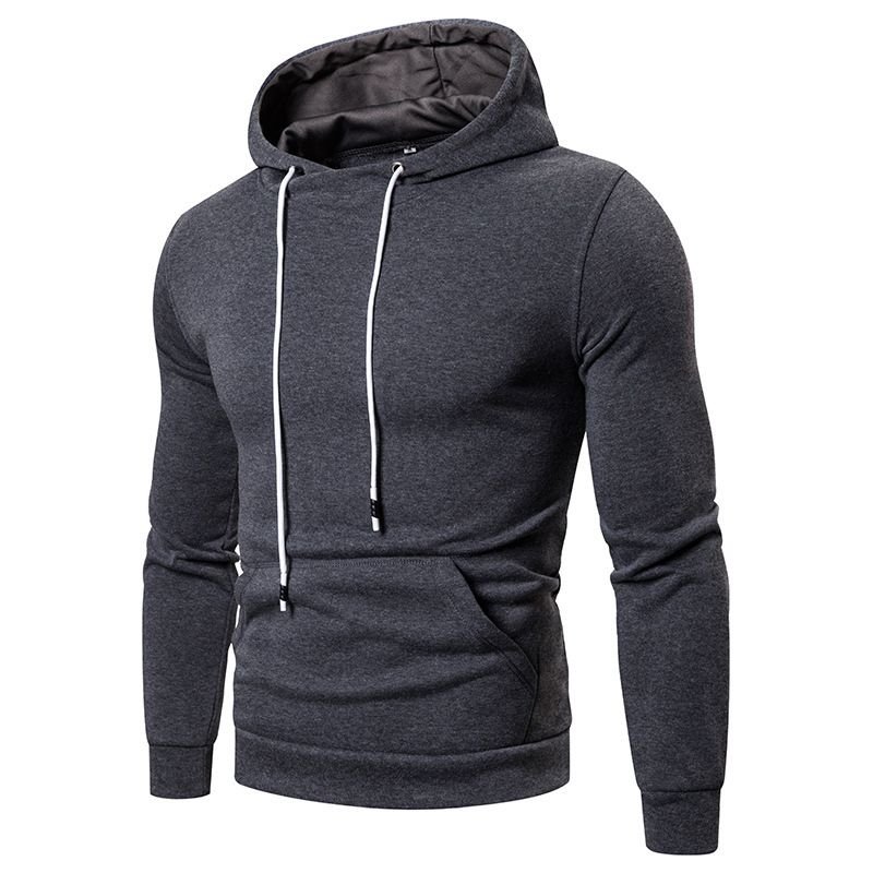 Men Spring Autumn Leisure Sports Solid Color Long Sleeve Hoodies