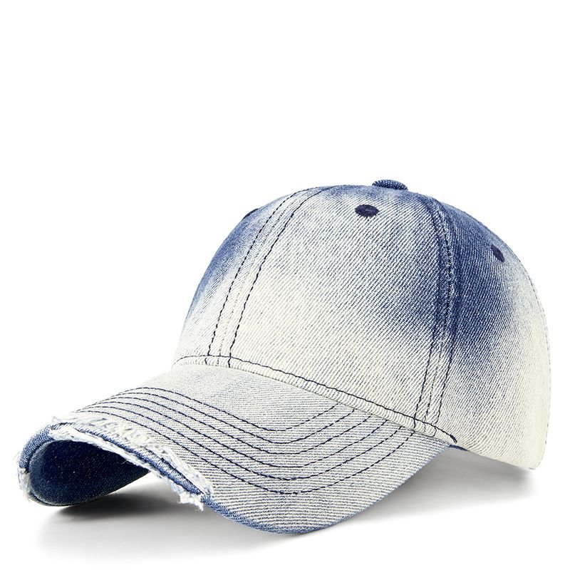 Simple Casual Neutral Gradient Hole Denim Shade Cap