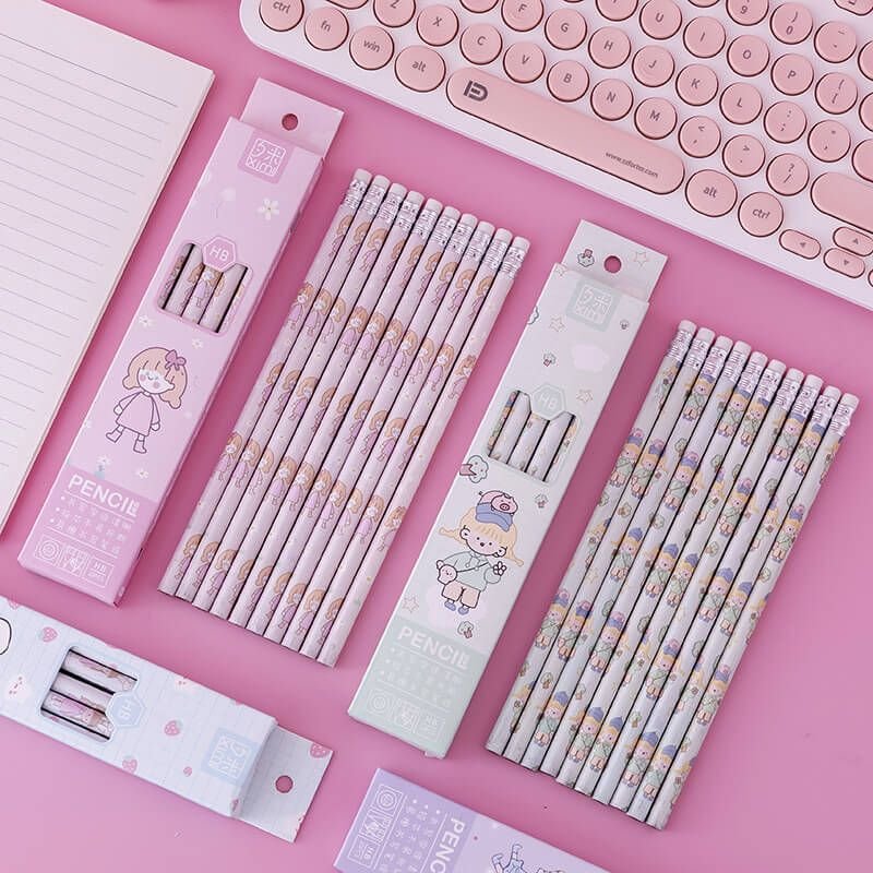 10pcs/box Cute Cartoon Pattern Pencil