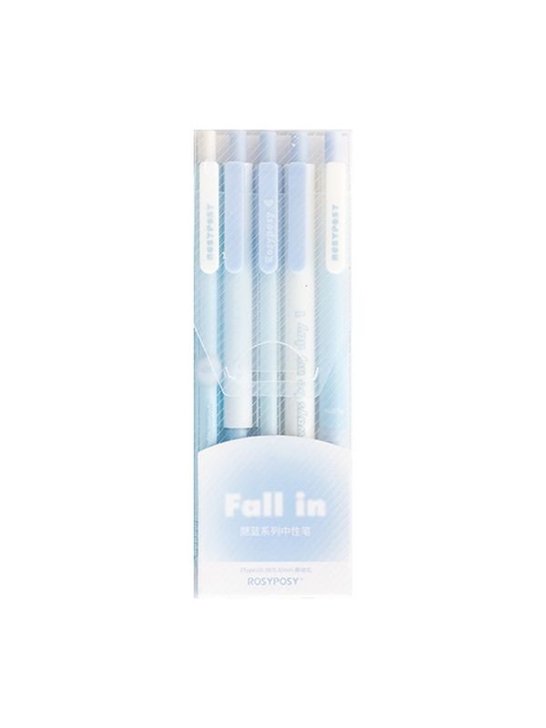 High-Value Transparent Gradient Press Gel Pen 5 Pcs/Set