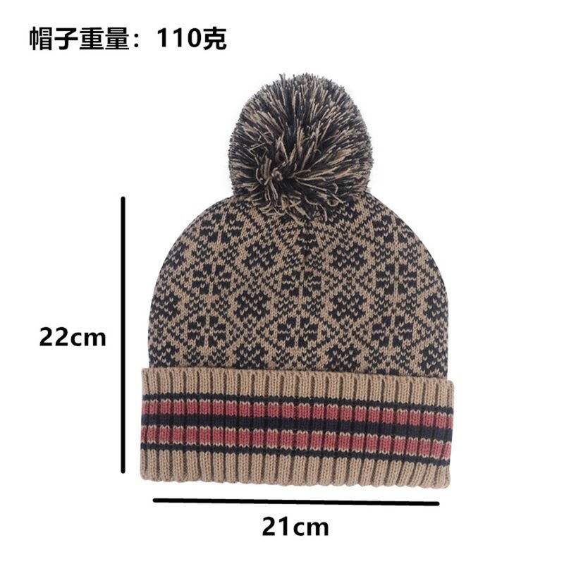 Winter Men'S And Women'S Knitted Hat Scarf Gloves Three-Piece Wool Set