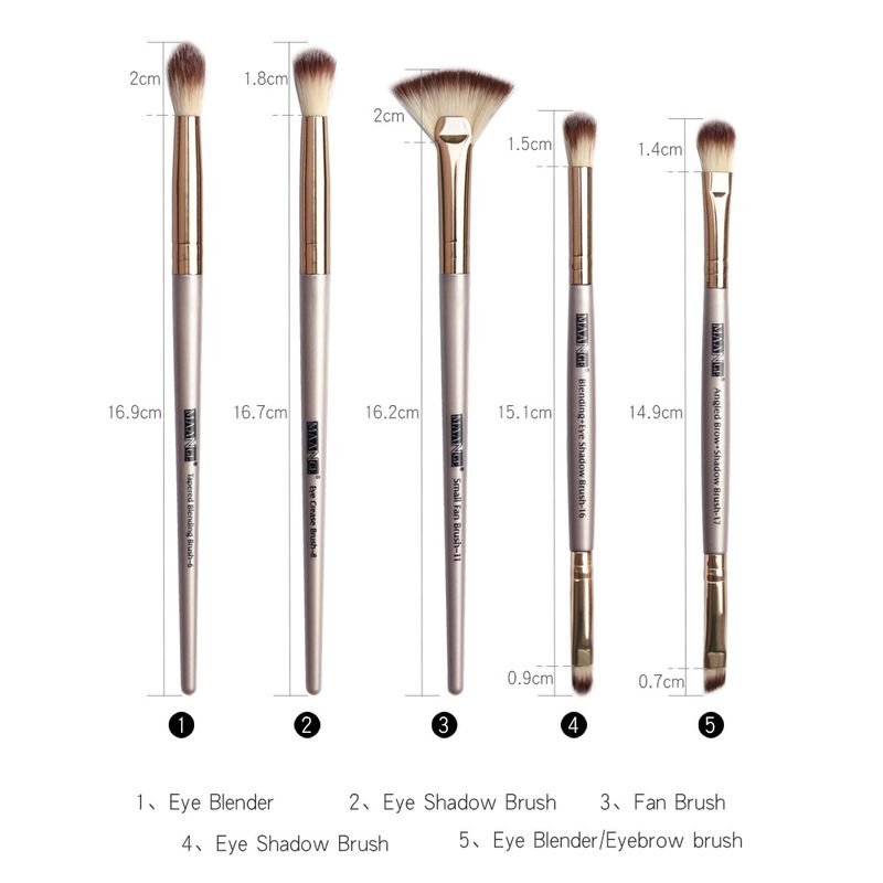 5Pcs/Lot Eye Shadow Blending Eyeliner Eyelash Eyebrow Brushes Set