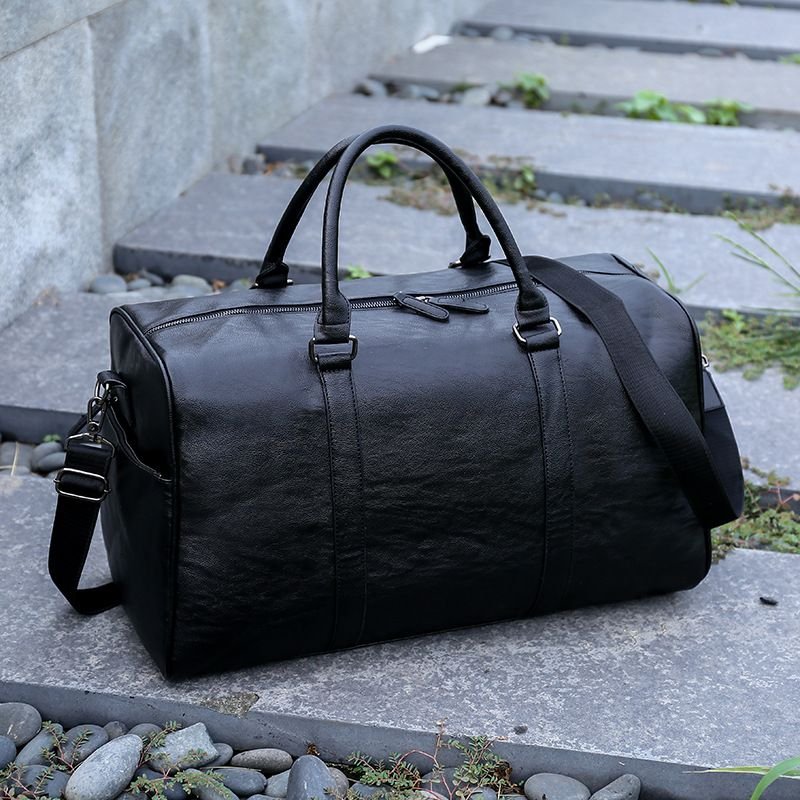 Men Leisure Sports Business Vintage Large Capacity PU Duffle Bag