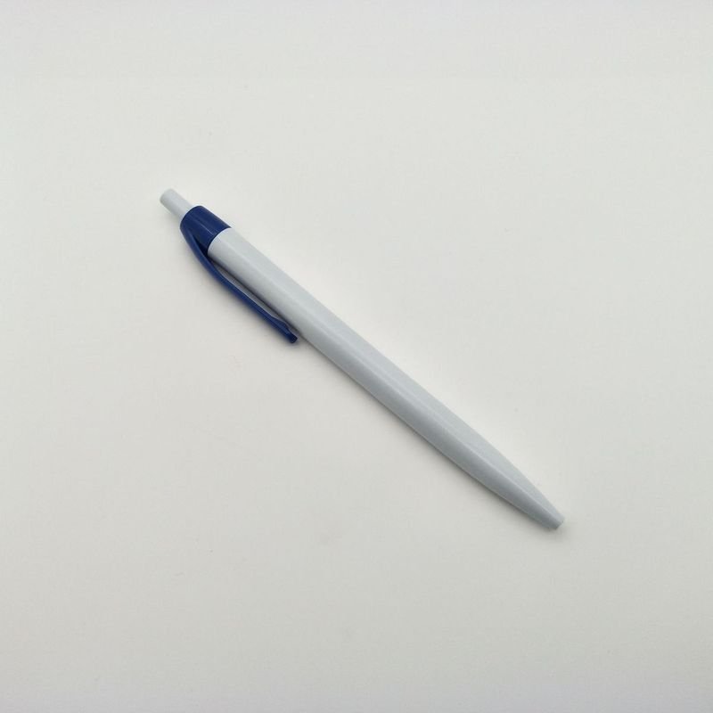 Simple White Stick Push Ballpoint Pen