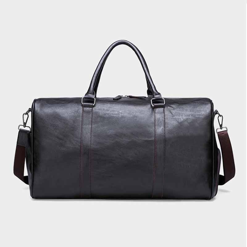 Men Leisure Sports Business Vintage Large Capacity PU Duffle Bag