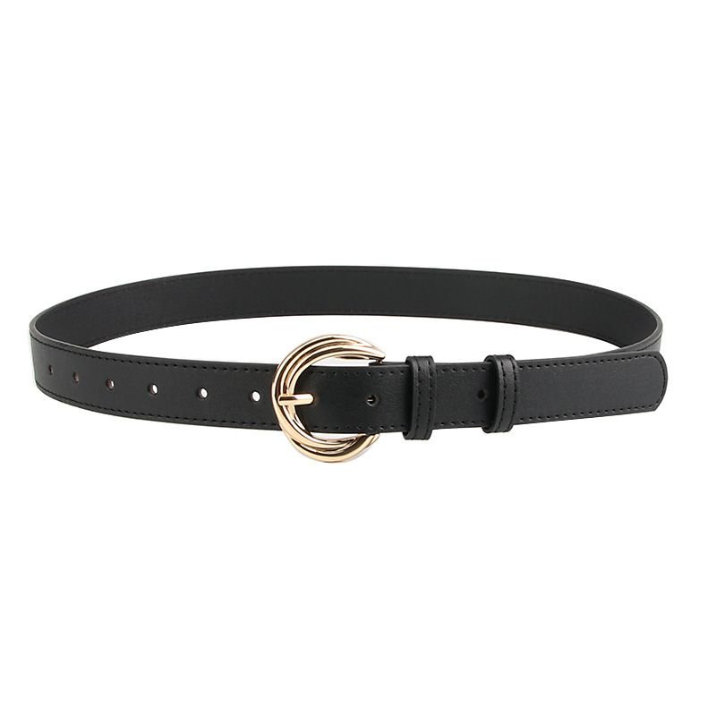 Women Fashion Simple Alloy Pin Buckle PU Belt