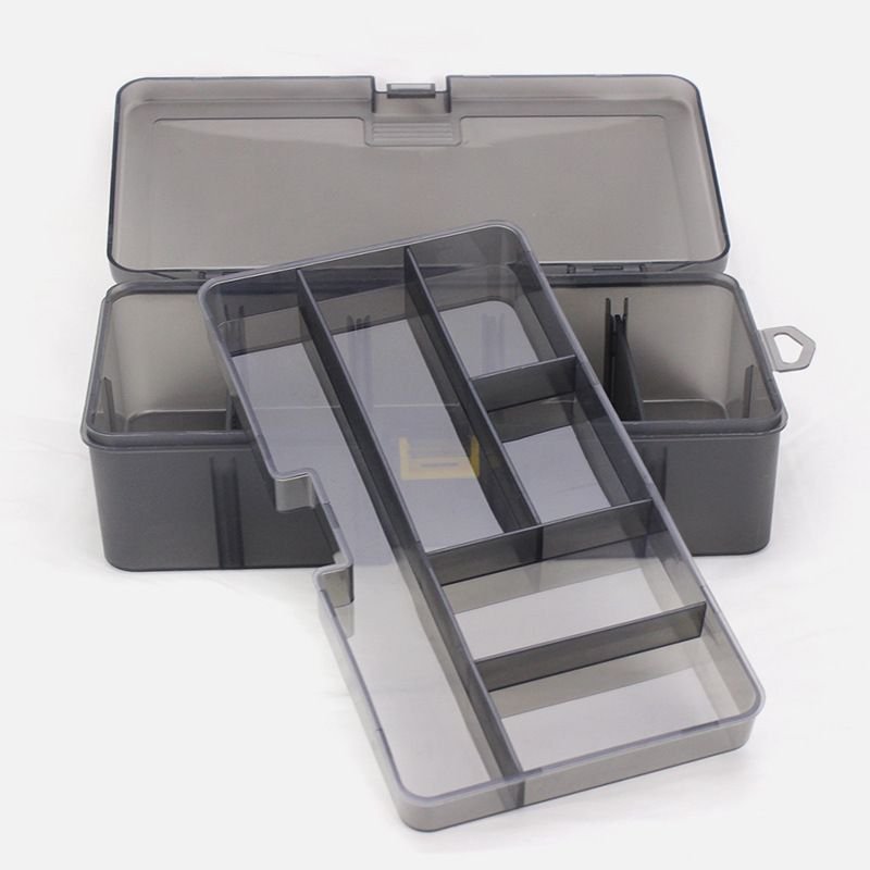 Outdoor Fishing Double Layer Fake Bait Accessories Tool Box Plastic Box