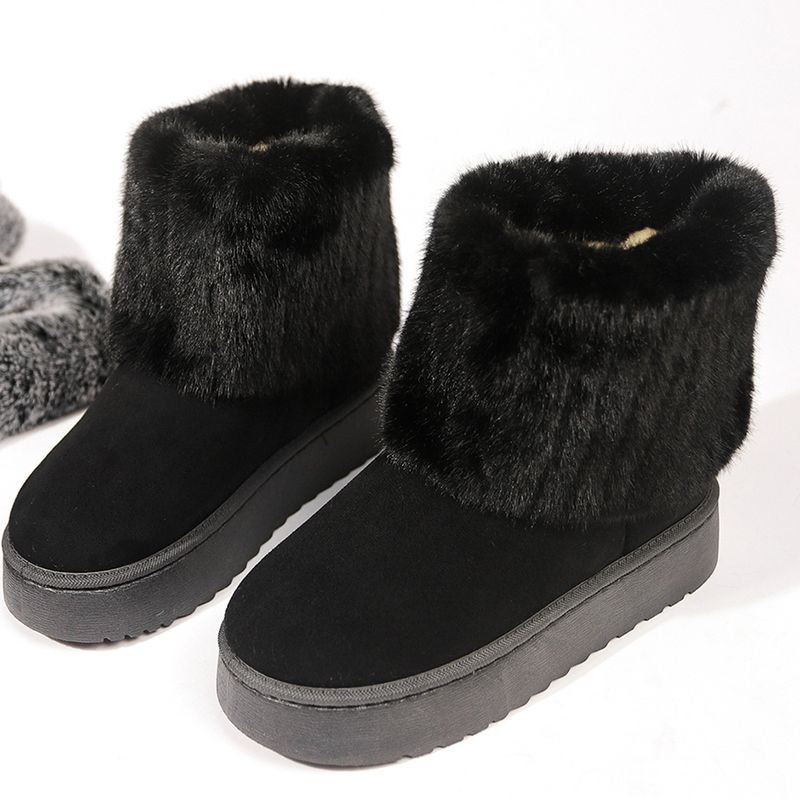 Autumn Winter Women Fashion Plus Size Plush Warm Thick-Soled Snow Boots