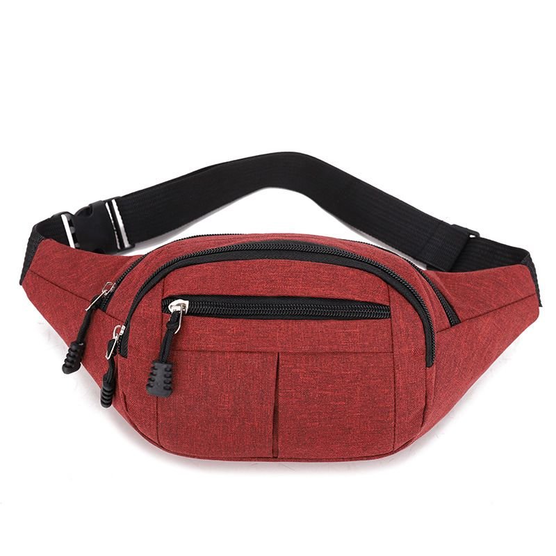 Unisex Casual Multi Pocket Design Solid Color Large Capacity Waist Chest Bag