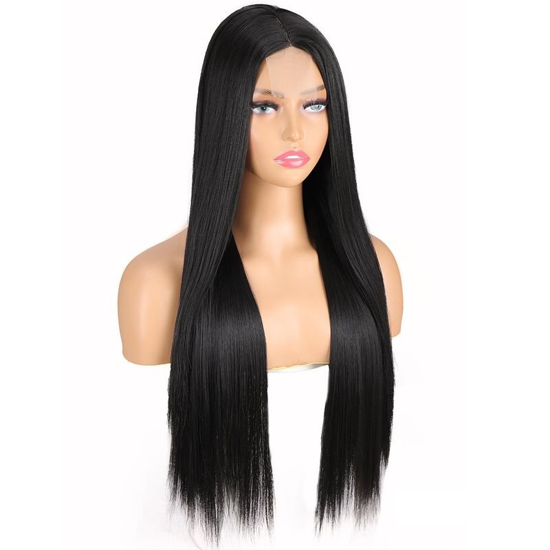 Women Fashion Front Long Straight Lace Wig