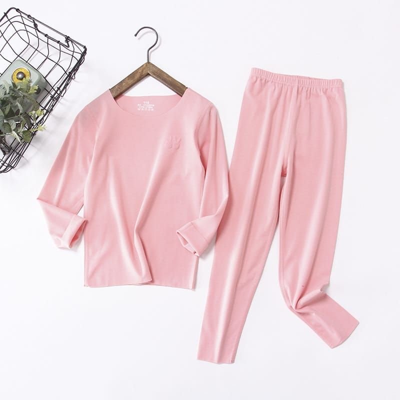 Kids Round Neck Long-sleeves Tops And Pants Set