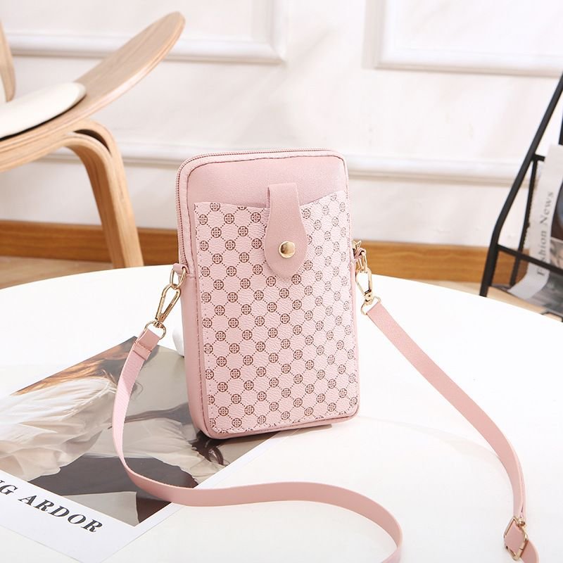 Women Simple Pattern Printed Rectangular Zip Crossbody Purses