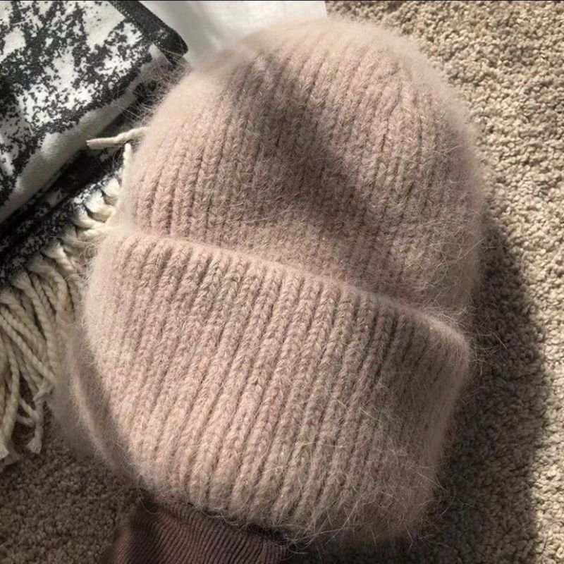 Wool Knitted Hat Women Autumn And Winter Pullover Ear Protection Knitted Beanie