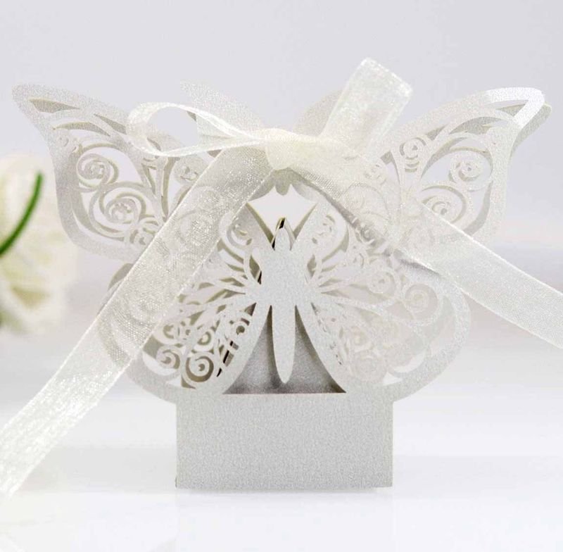 Simple Creative Wedding Party Three-Dimensional Hollow Butterfly Candy Packaging Box