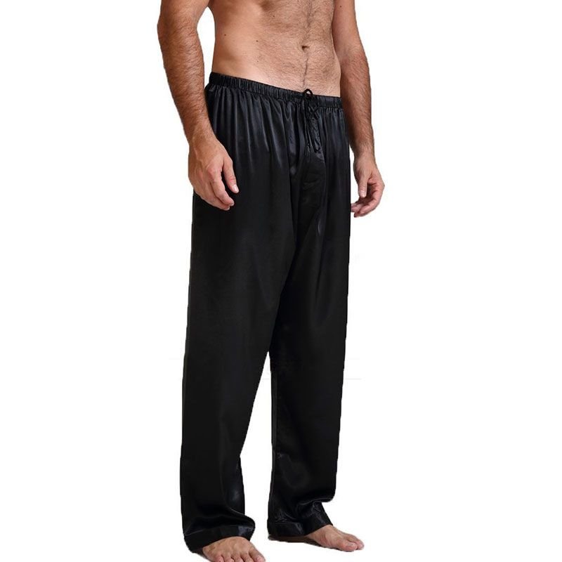 S-4XL Solid Color Lace-up Sleeping Pants