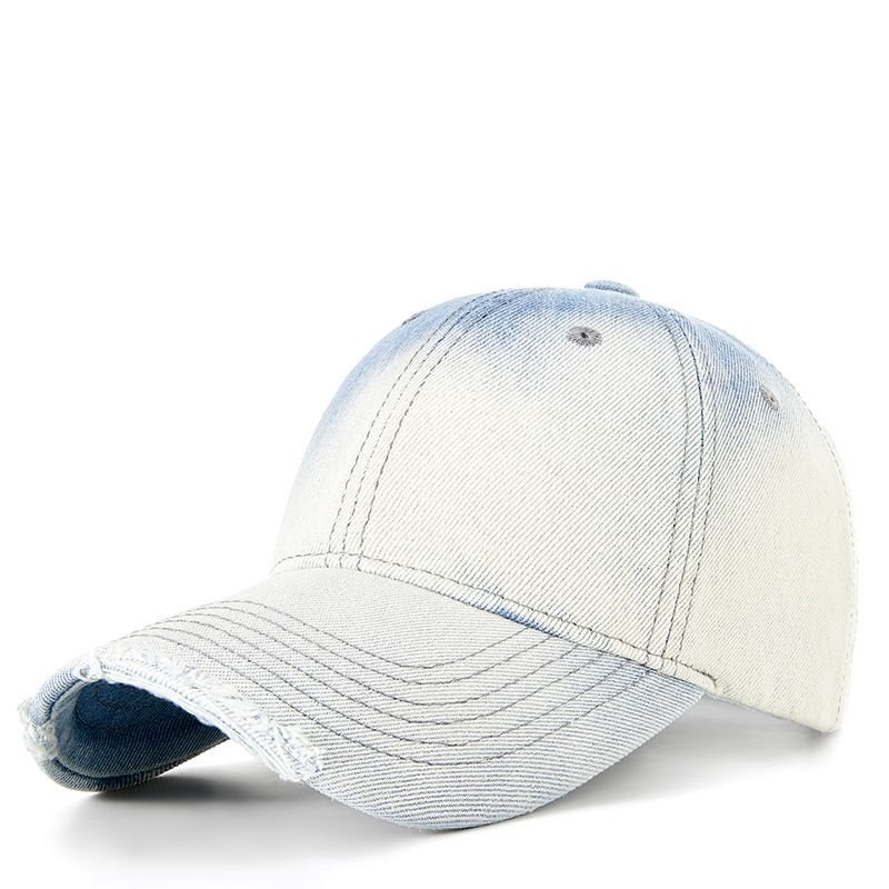 Simple Casual Neutral Gradient Hole Denim Shade Cap