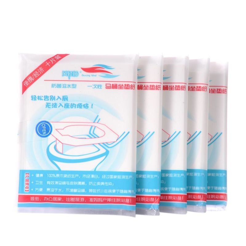 10pcs Travel Portable Disposable Toilet Seat Cushion Papers