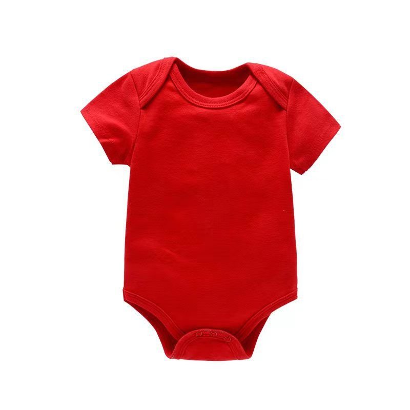 Kids Baby Boys Girls Casual Cute Basic Solid Color Short Sleeve Romper