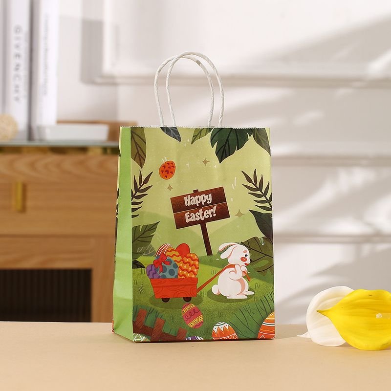 Easter Printed Kraft Paper Children'S Gift Tote Gift Bag