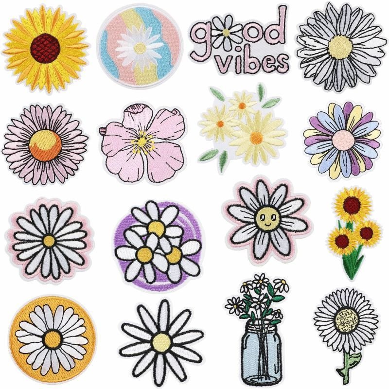 Fashion Flower Embroidered Cloth Sticker Hot-Melt Adhesive Patch