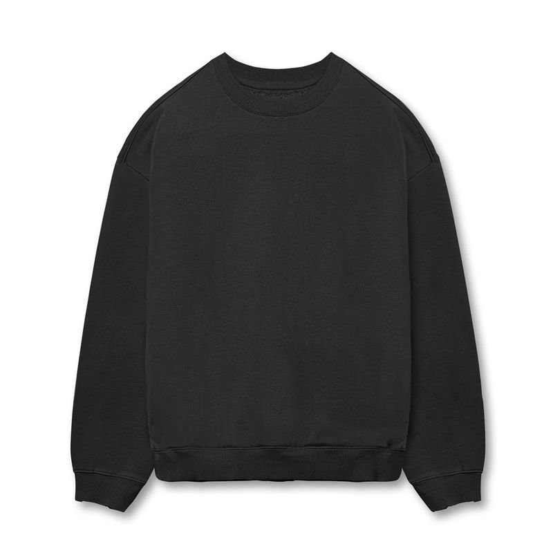 Men Spring Autumn Fashion Casual Versatile Solid Color Long Round Neck Sweatshirts