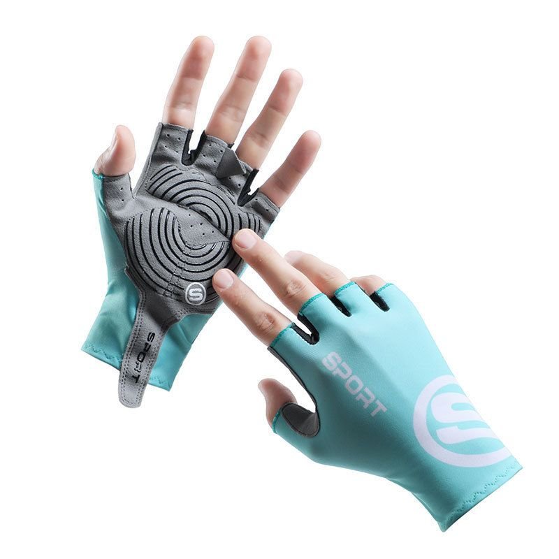 Summer Outdoor Sports Ice Silk Non-Slip Sunscreen Breathable Half-Finger Cycling Gloves