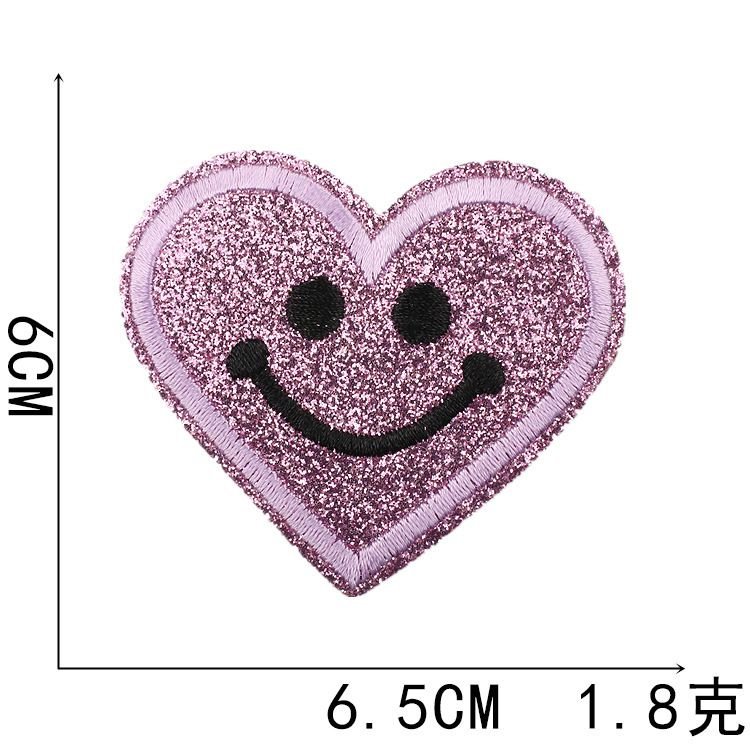 Fashion Heart Embroidered Cloth Sticker Hot-Melt Adhesive Patch