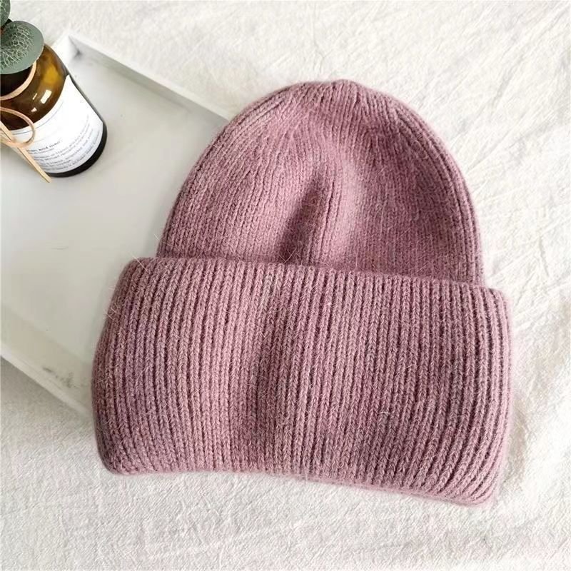 Wool Knitted Hat Women Autumn And Winter Pullover Ear Protection Knitted Beanie