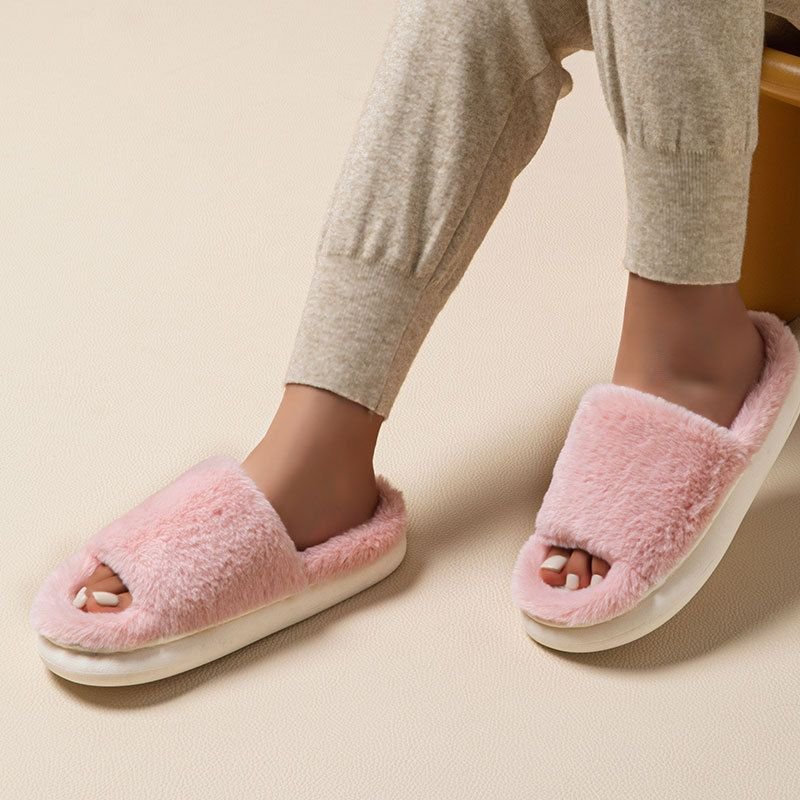 Winter Order Casual Solid Color Plush Slippers