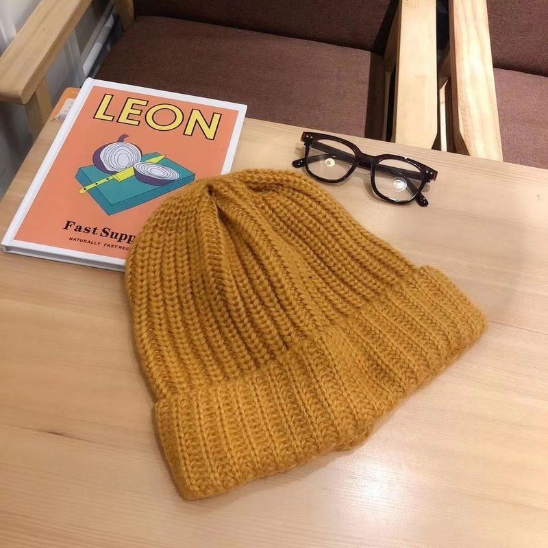 Big Head Wool Hat Women Autumn And Winter Knitted Hat Beanie