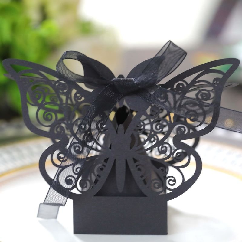 Simple Creative Wedding Party Three-Dimensional Hollow Butterfly Candy Packaging Box