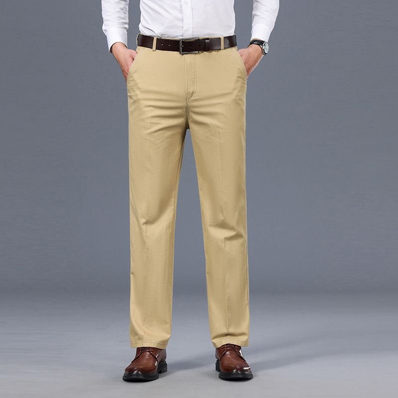 Men Fashion Casual Cotton Straight Loose Pants