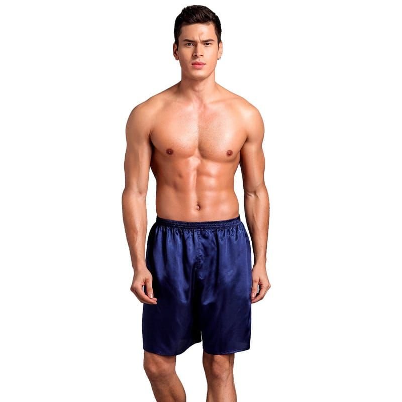 L-2XL Men Fashion Solid Color Loose Lounge Shorts