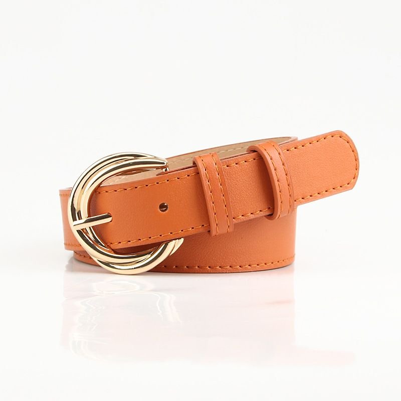 Women Fashion Simple Alloy Pin Buckle PU Belt