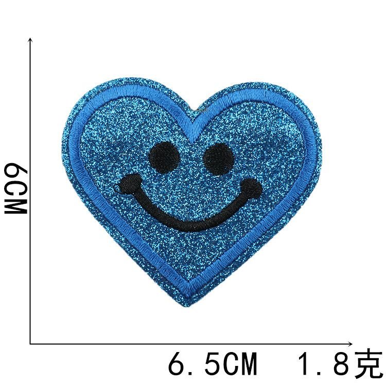 Fashion Heart Embroidered Cloth Sticker Hot-Melt Adhesive Patch