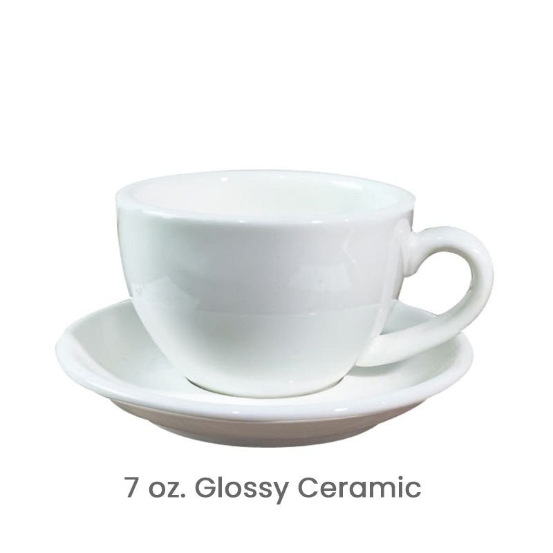 7 oz. Custom Logo White Ceramic Coffee Cup Saucer 200ml Mug